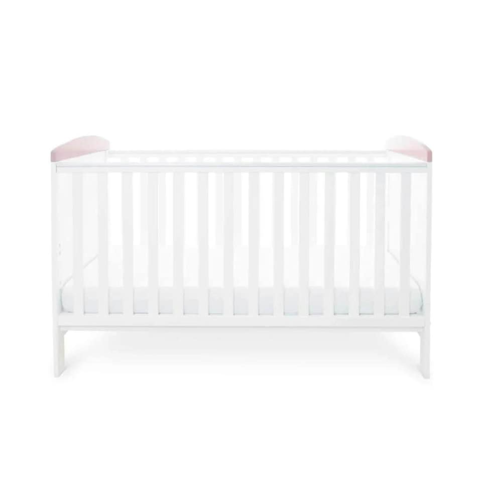 image 1 of Ickle Bubba Coleby Style Cot Bed Elephant Love Pink - Without Mattress