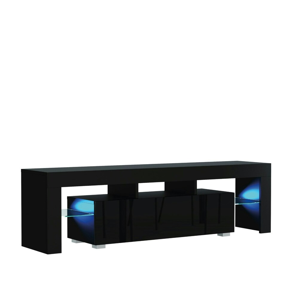 image 1 of Aria TV Unit 160cm with High Gloss Doors and LED Lights Multi | White & Grey Gloss Doors