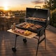 image 6 of BBQ Master XL Barrel Charcoal BBQ Grill Smoker Black with Shelf