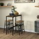 image 7 of HOMCOM 5 Piece Bar Set, Industrial Kitchen and Chair Set Rustic Brown