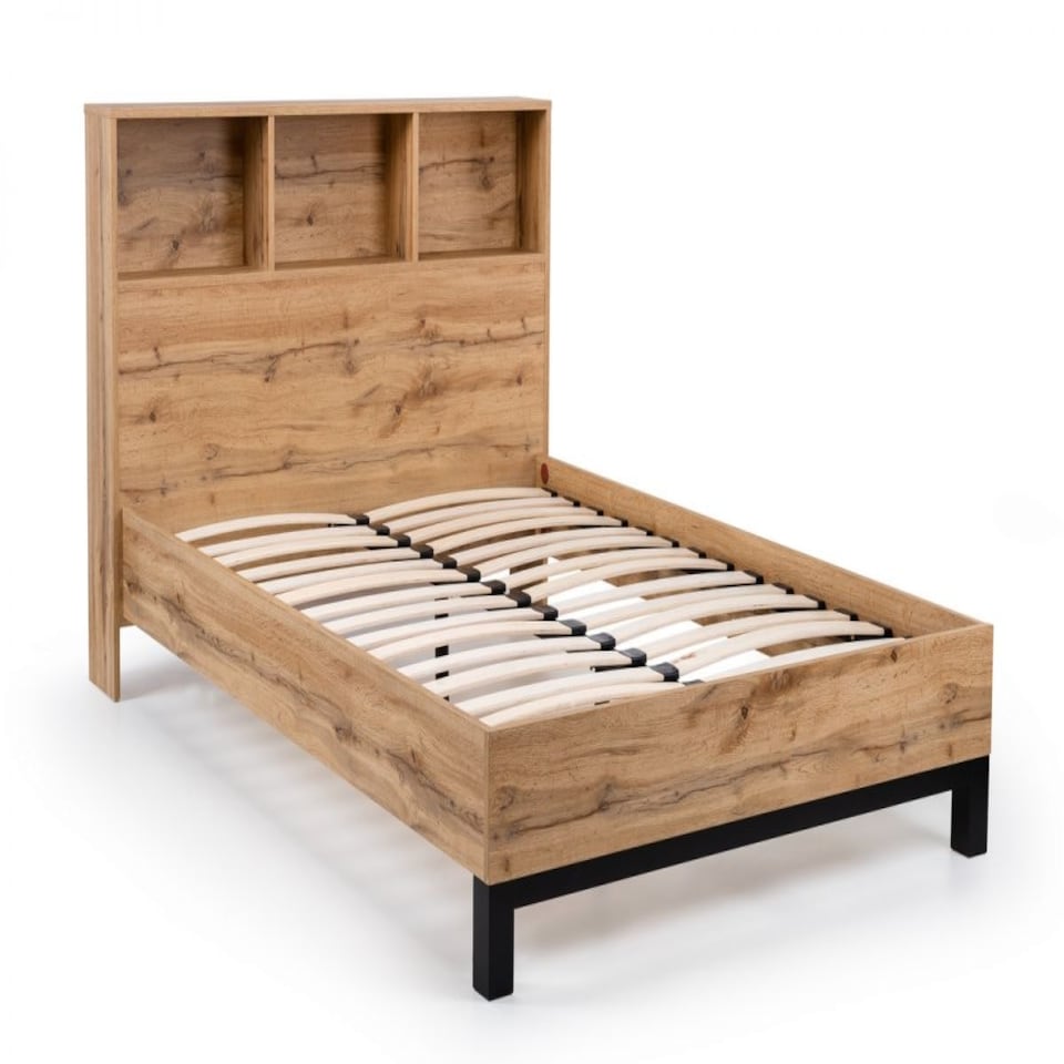 image 1 of Premium Oak Finish Bookcase Bed - King 5ft (150cm)