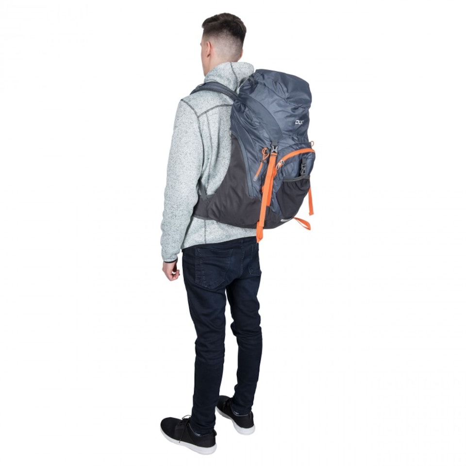 image 1 of Trespass Twinpeak 45 Litre DLX Hiking Rucksack/Backpack | Grey | Flint | 1