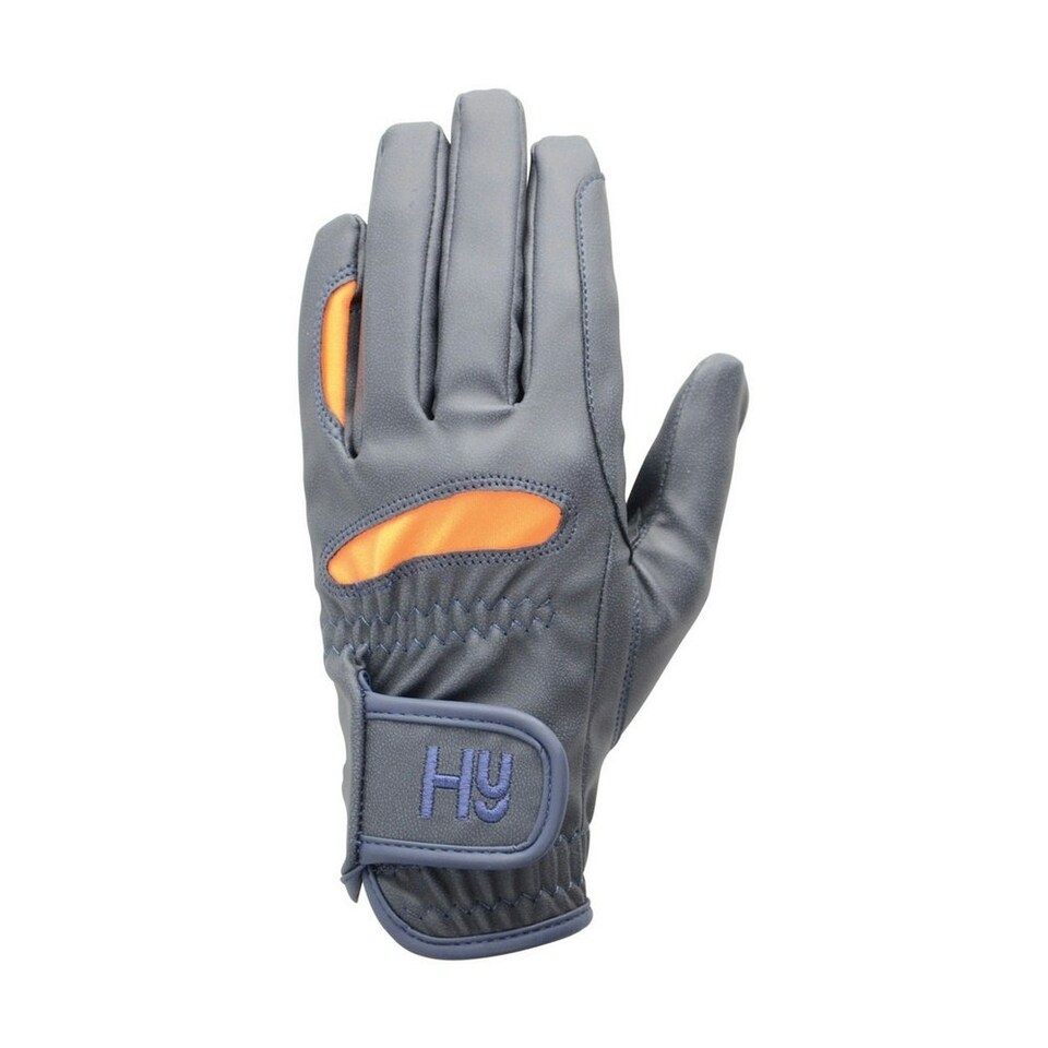 Hy5 Adults Lightweight Riding Gloves - Navy/Orange - M Blue | M