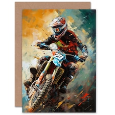 Motocross Fan Motorcycle Dirt Bike Him Husband Dad Card