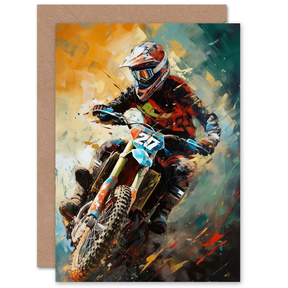 image 1 of Motocross Fan Motorcycle Dirt Bike Him Husband Dad Card