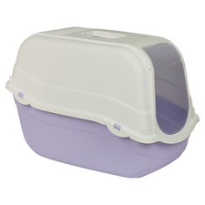 Extra Large Enclosed Cat Litter Tray Filter Box Hooded Large Scoop Toilet Potty | Purple | 1