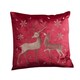 image 1 of 45 x 45cm Soft Fabric Christmas Reindeer Chair Cushion in Ruby Red