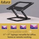image 3 of Futura Laptop Stand Adjustable Portable Riser, Black Foldable Aluminium Holder for MacBook AirPro and 11 to 17 inch Laptops | Black | Black | One Size | 1