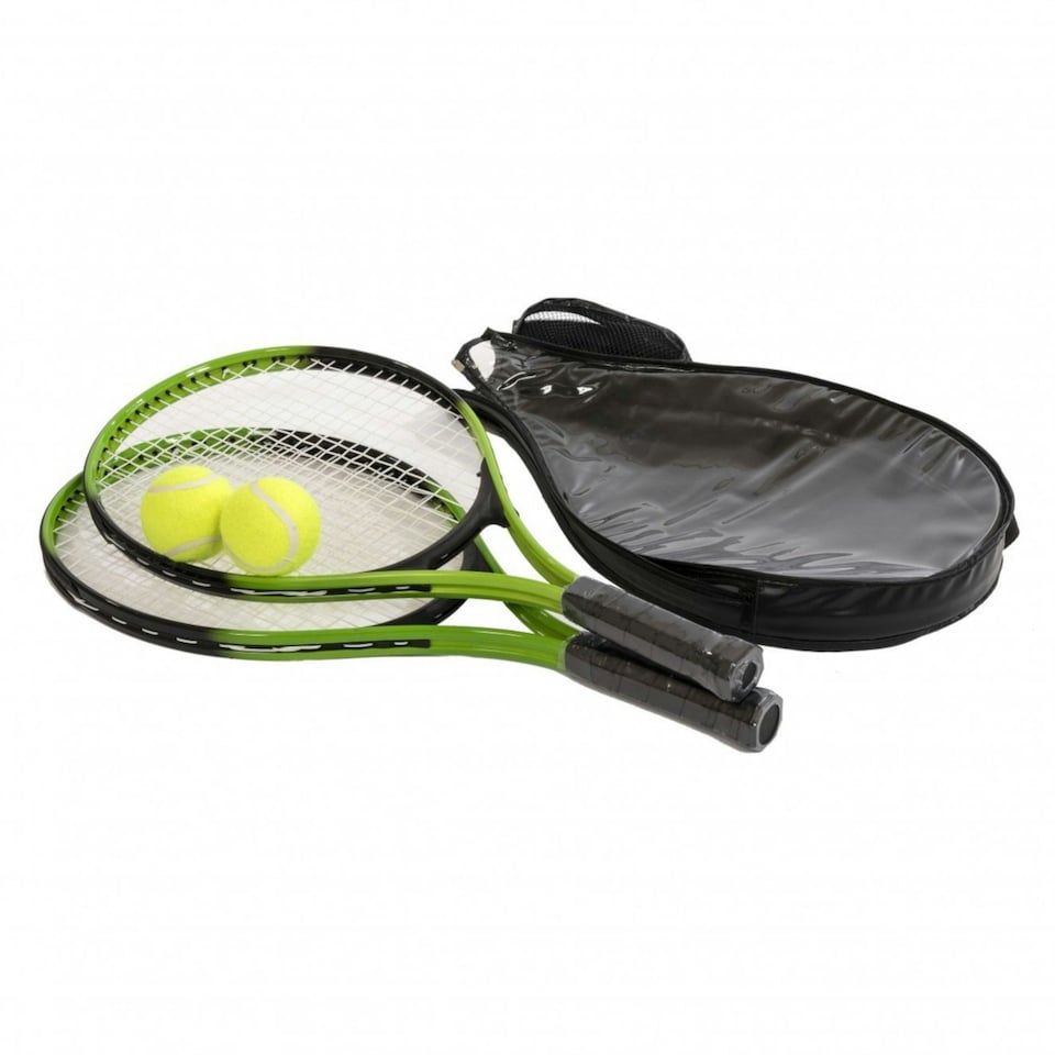 image 1 of Oypla 2 Player Junior Tennis Set with 23" Aluminium Rackets, Balls & Carry Bag