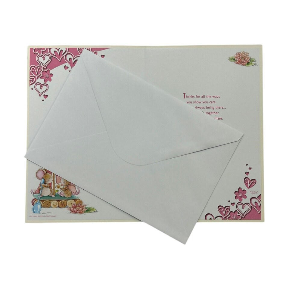 image 1 of On Our Anniversary Yacht and Hearts Design Greeting Card
