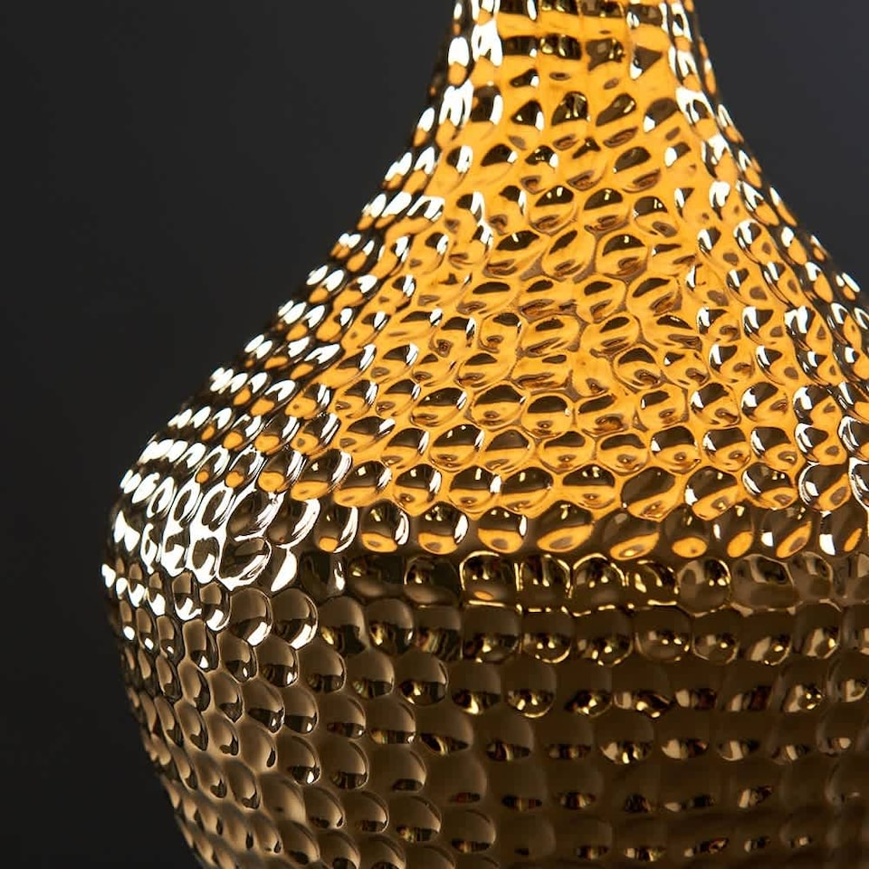 image 1 of ValueLights Bailey Metallic Gold Indent Textured Ceramic Table Lamp Base