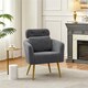image 7 of Yaheetech Boucle Barrel Accent Chair with Adjustable Headrest and Lumbar Pillow White