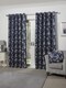 image 4 of Meadows Lined Eyelet Jacquard Curtains 228cm x 228cm Navy | Blue | Blue