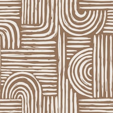 Raffia Curves Wallpaper in Mocha | Cream | Mocha