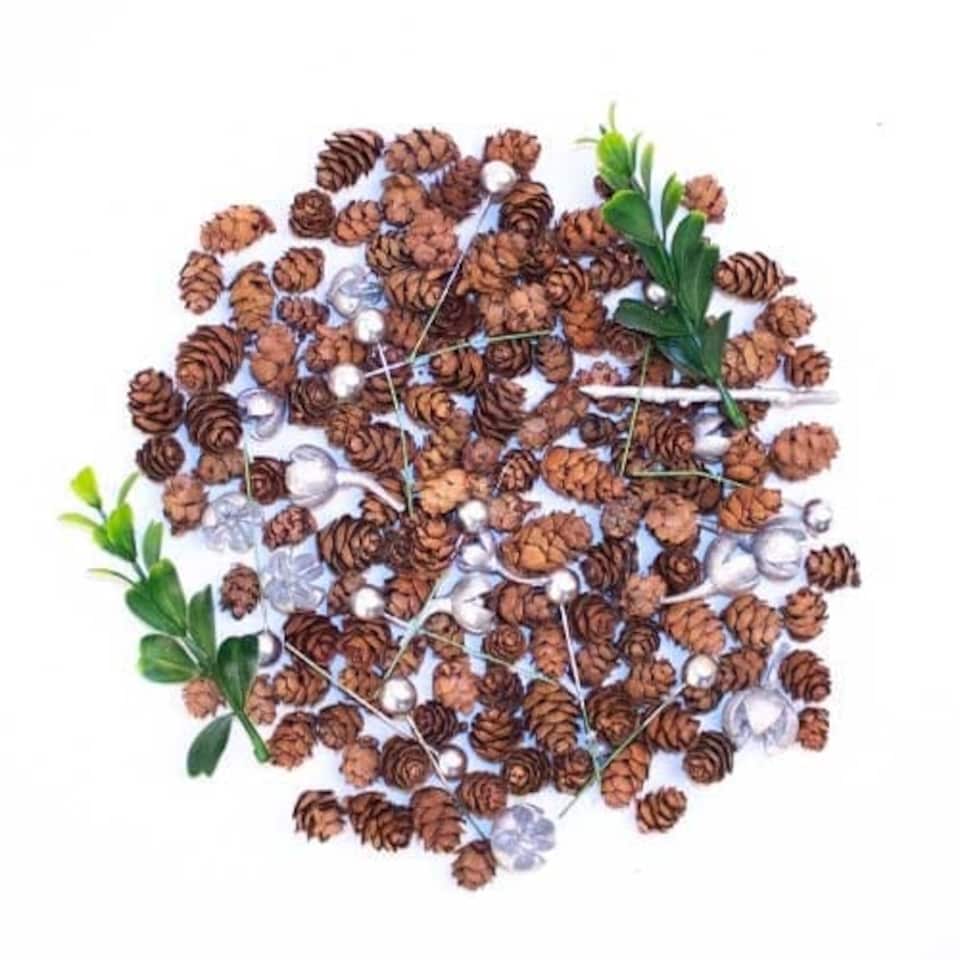 image 1 of Assorted Christmas Pine Cone Vase Filler Decorations