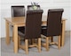 image 4 of Oslo 150 x 90 cm Medium Oak Dining Table and 4 Washington Leather Chairs | Brown | Brown