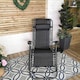 image 4 of Black Multi Position Textoline Zero Gravity Garden Relaxer Chair Lounger