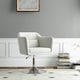 image 2 of HOMCOM Stylish Retro Linen Swivel Tub Chair Steel Frame Cream Whit