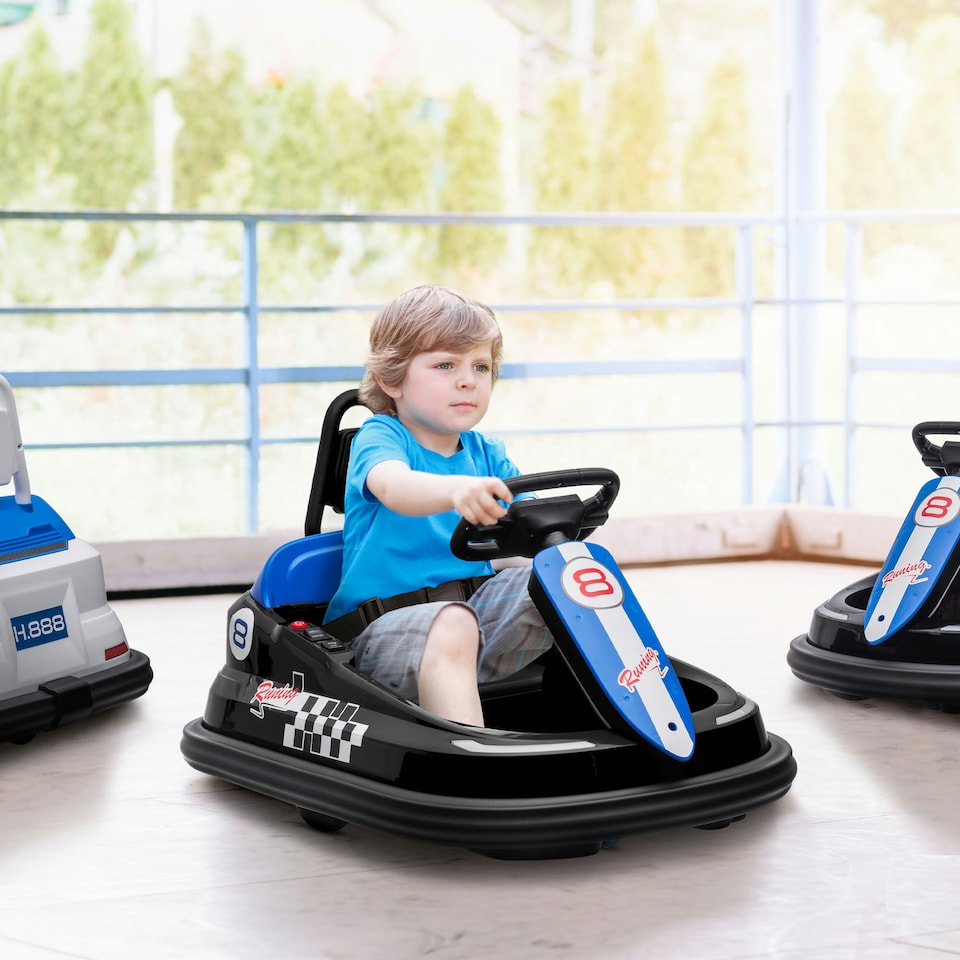 image 1 of HOMCOM 6V Kids Bumper Car, 360° Rotation Waltz Car w/ 2 Speeds - Black