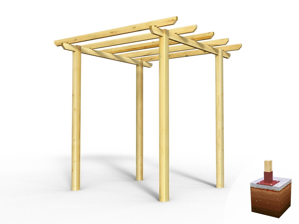 image 1 of eDecks Village Walkway Garden Pergola w/ Bolt Down Anchors 2.1m - 2.4 x 2.4m