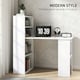 image 3 of HOMCOM 120cm Computer Desk Bookshelf Writing Table 6 Shelves White