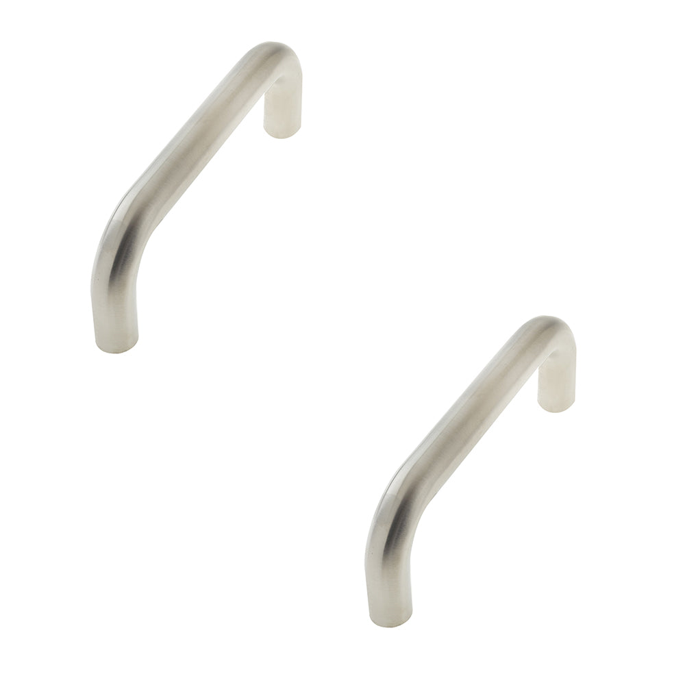2 PACK Premium Stainless Steel 19mm D Shape Pull Handle - Grade 304 Satin Finish - Door Handle