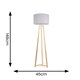 image 3 of ValueLights Lottie Natural Wood Tripod Floor Lamp with Grey Fabric Drum Shade | Grey
