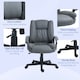 image 6 of HOMCOM Faux Leather Home Office Chair Mid Back Desk Chair with Arms Dark Grey