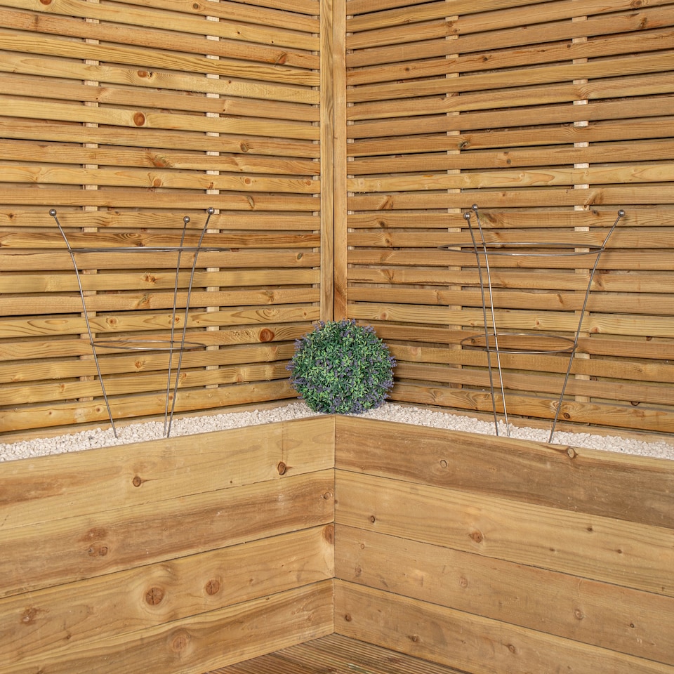 image 1 of Pack of 2 Tom Chambers Herbaceous Bare Rusted Steel Garden Plant Support Medium 54cm x 40cm