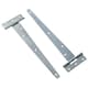 image 7 of 10in / 250mm Heavy Duty T Tee Hinges For Shed + Garden Gates Zinc Plated 6pc Silver