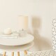 image 1 of ValueLights Betty Clear Glass Table Lamp with Natural Lamp Shade