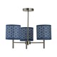 image 2 of Set of 2 Brea - Antique Brass Light Fittings with Navy Cut Out Shades Bronze | Blue