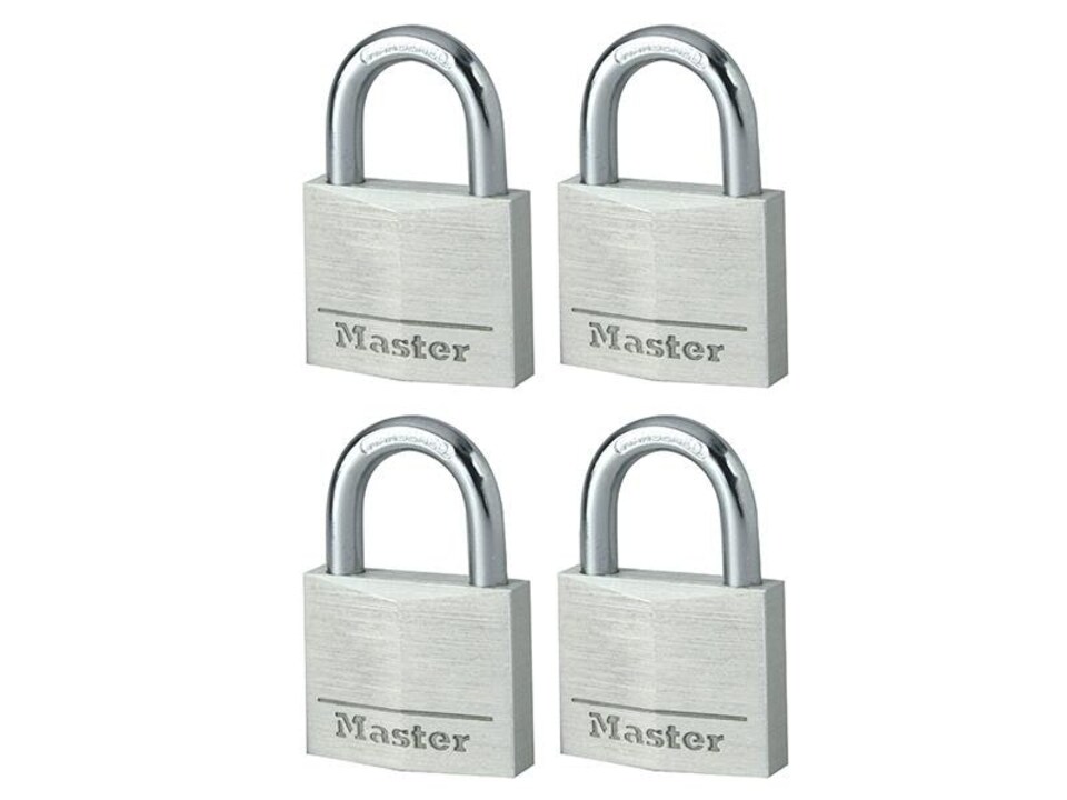 Master Lock Aluminium 40Mm Padlock 4-Pin - Keyed Alike X 4