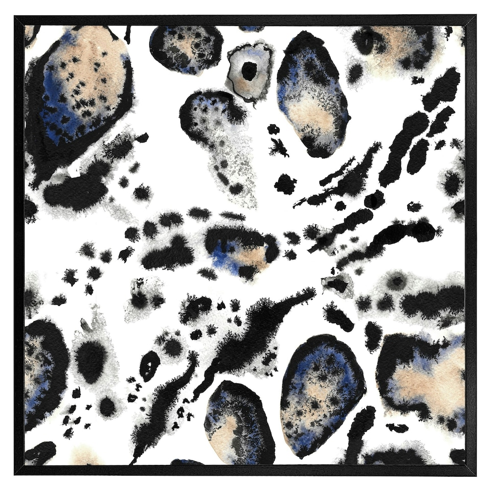 image 1 of Leopard print with blue (Picture Frame) White | XL