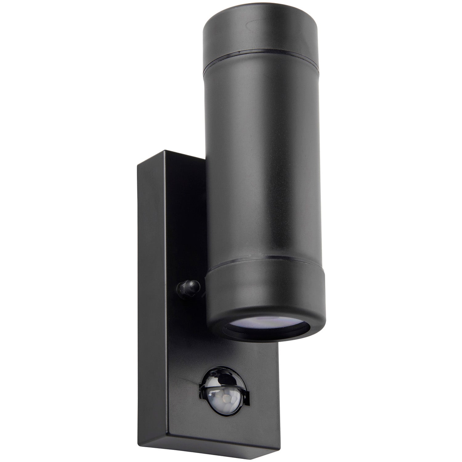 Loops Up & Down IP44 Outdoor Wall Light with PIR Sensor - 2 x 7W LED GU10 - Matt Black