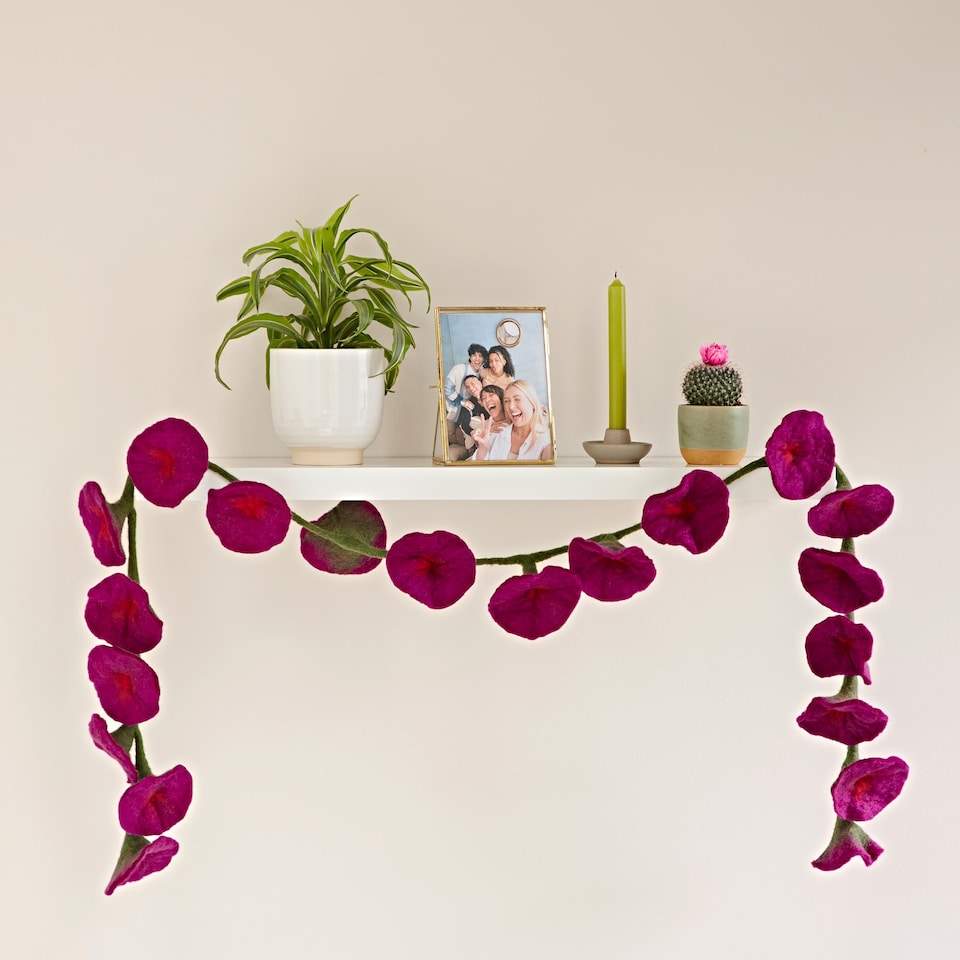 image 1 of Felt Flower Garland