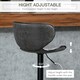 image 4 of HOMCOM Bar Stool Set of 2 PU Leather Adjustable Height Armless Chairs Dark Grey