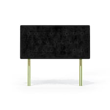 Lona Black Naples Velvet Headboard Small Double N/A