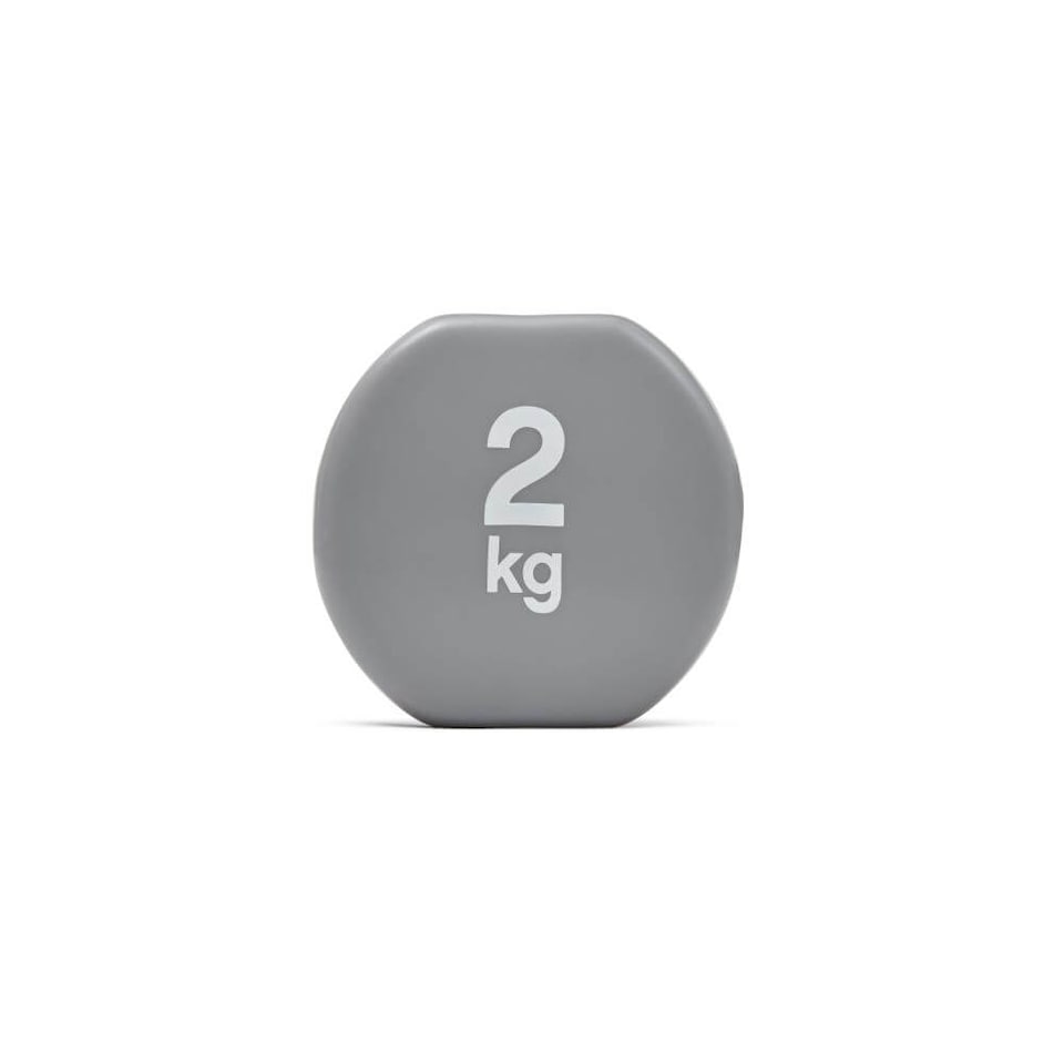 image 1 of Reebok 2kg Dumbbell Pair, Vinyl-Coated Cast Iron, Anti-Roll, Grey | Multi | Grey | 4.2KILOGRAMS