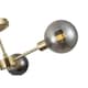 image 3 of First Choice Lighting Toner Satin Brass with Smoke Glass Globes 3 Light Flush Ceiling Light Bronze | Grey