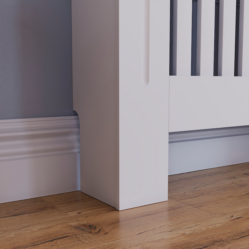 image 1 of Vida Designs Chelsea Radiator Cover Painted MDF Slatted Cabinet, White, 78cm