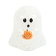 image 1 of Ghost Shaped Tealight Holder With Pumpkin