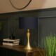 image 2 of ValueLights Faulkner Brushed Gold Table Lamp with Small Drum Shade