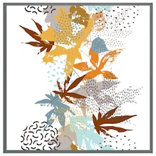 Japanese maple leaves (Picture Frame) Grey | XL