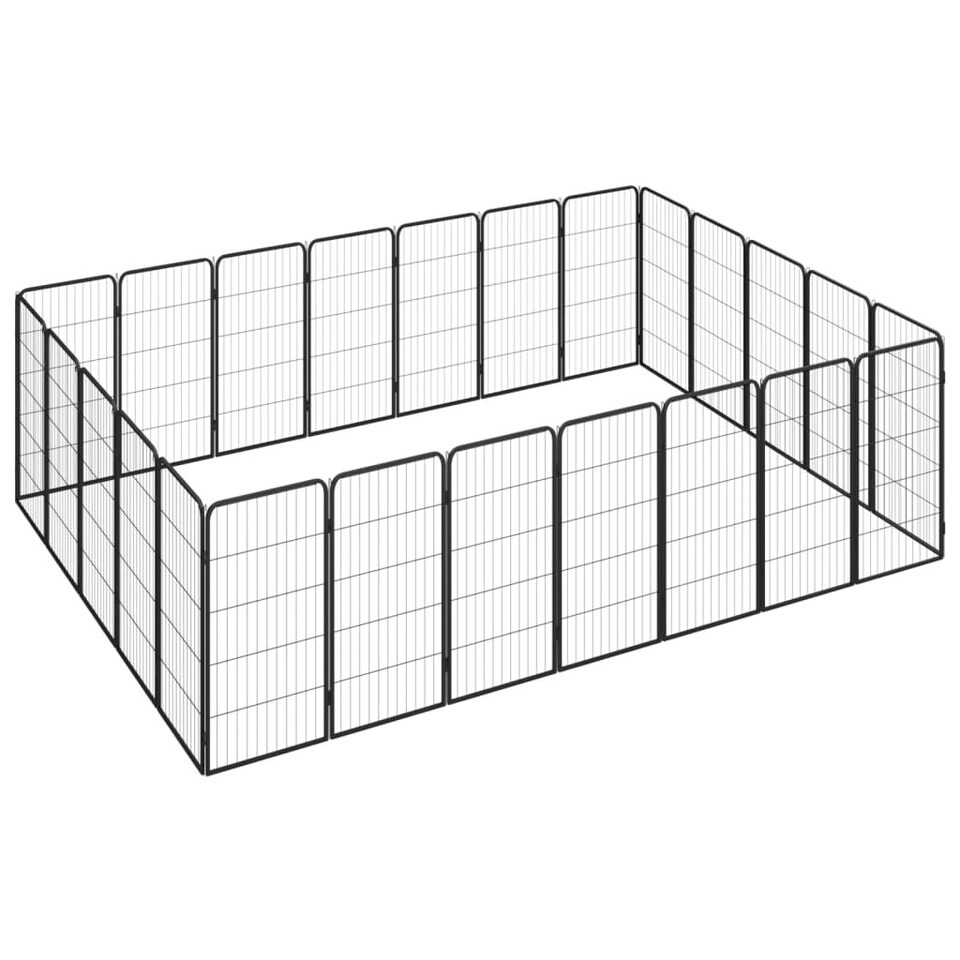 24Panel Dog Playpen Black 50x100 cm Powdercoated Steel Tesco Groceries