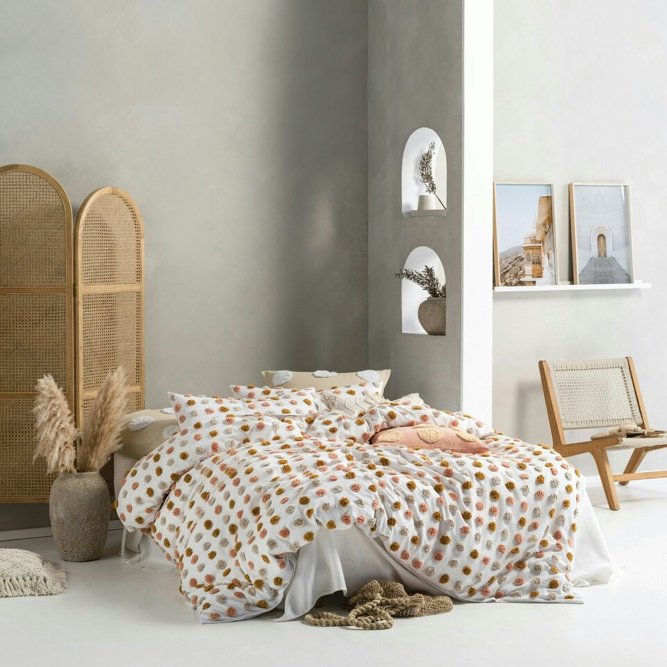 image 1 of Linen House Haze Tufted King Duvet Cover Set