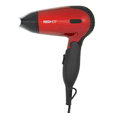 Red Hot 1200W Travel Hair Dryer with Folding Handle