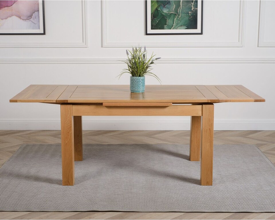 image 1 of Richmond 140-220cm Oak Extending Dining Table and 6 Berkeley Leather Chairs | Brown | Brown