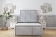 image 1 of Sloomy Lancaster Silver Naples Bed Frame With 50" Upholstered Headboard 5' King