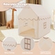image 8 of COSTWAY Kids Play Tent Indoor Playhouse with Padded Mat-Beige